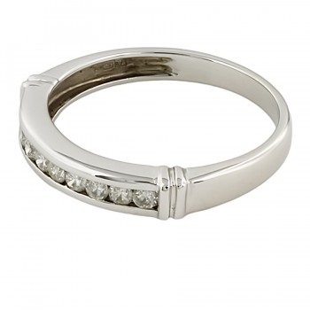 9ct white gold Diamond half eternity Ring size L
